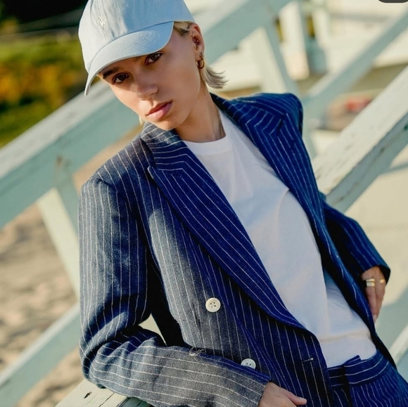 New.Polo Ralph Lauren Pinstripe Double Breasted Linen Blazer NWT Size 2 - Picture 6 of 6